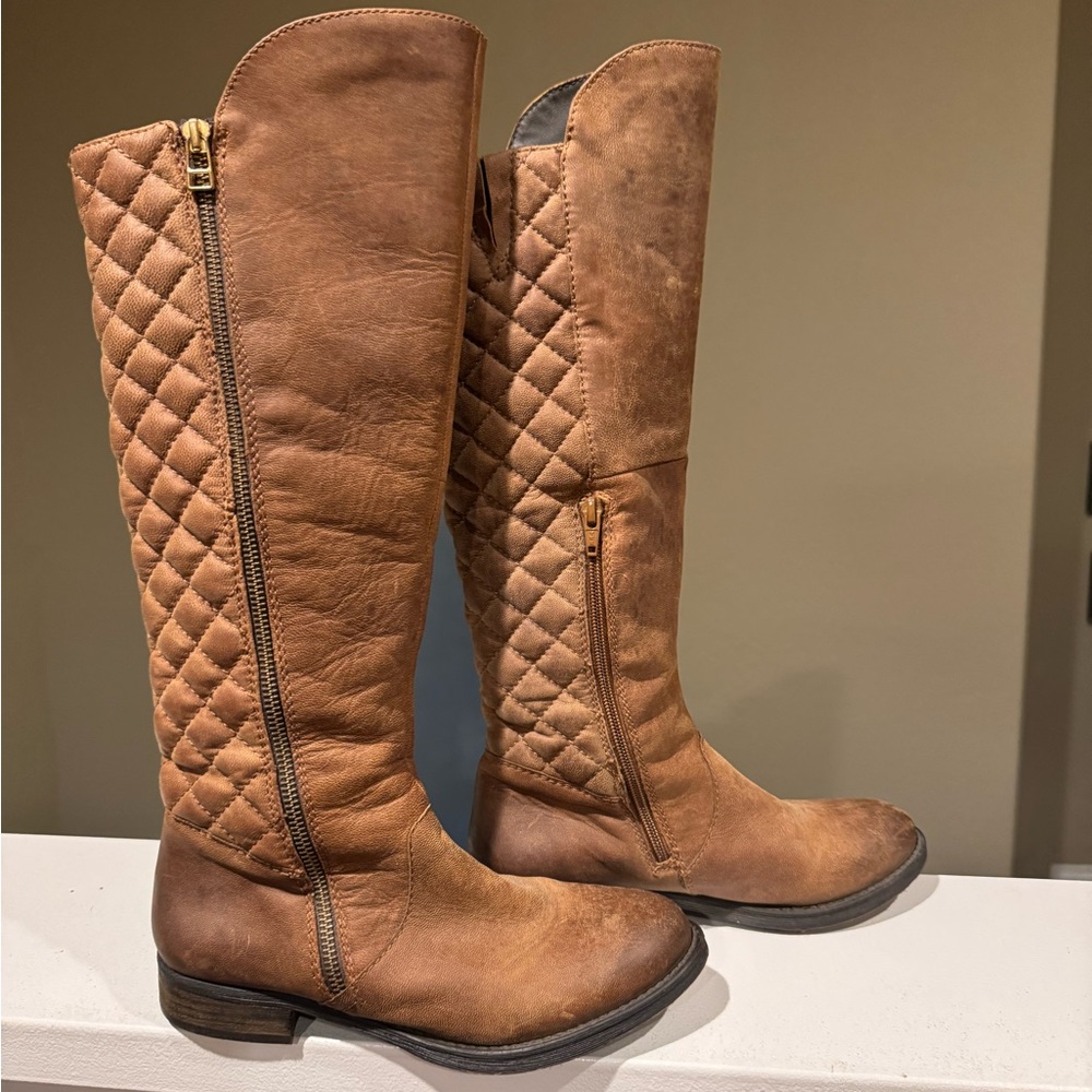 Northside Tan Quilted Over the Knee Boots